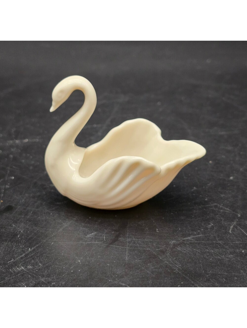 Vintage Lenox "To The Bride!" Miniature Ivory Porcelain Swan Dish - 2.5"
